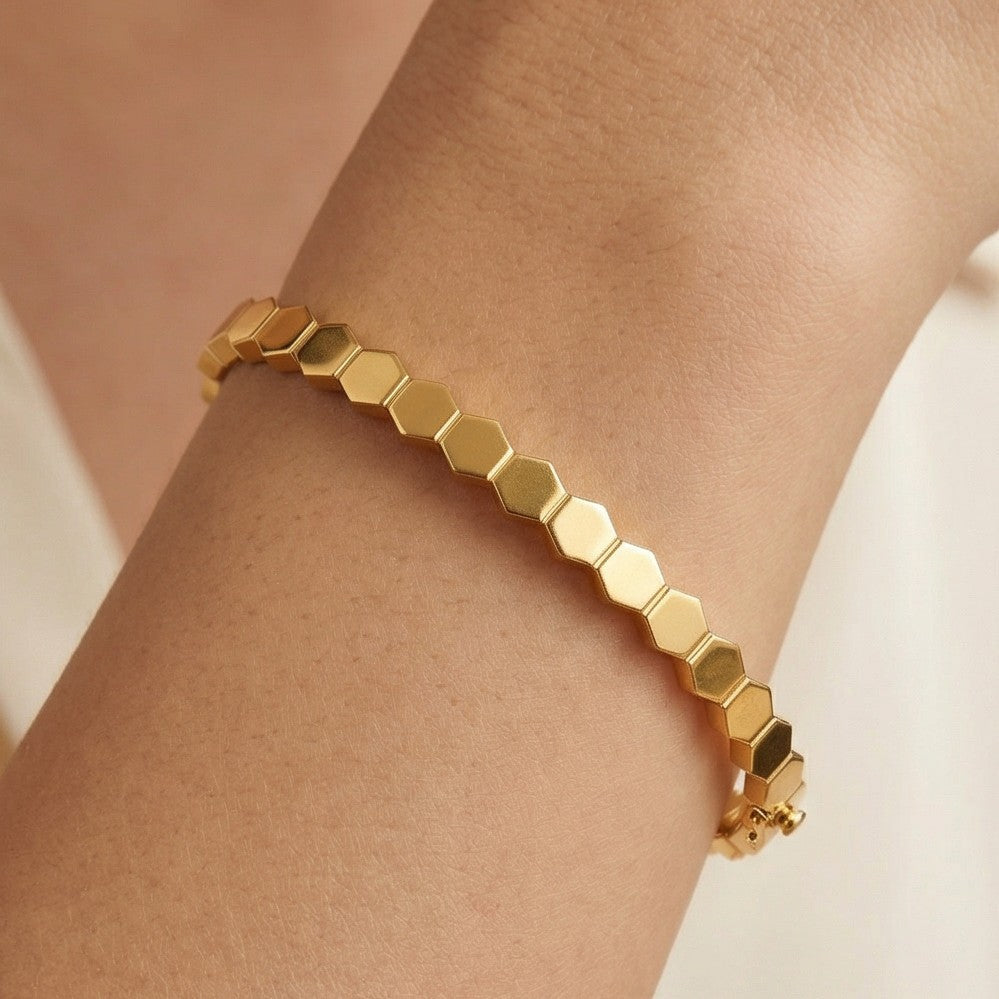 Aurora Honeycomb Bangle