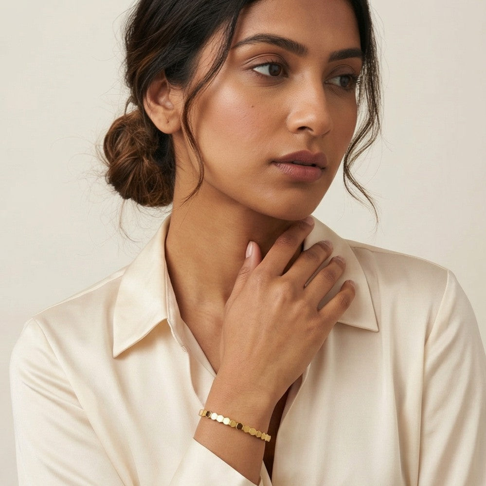 Aurora Honeycomb Bangle