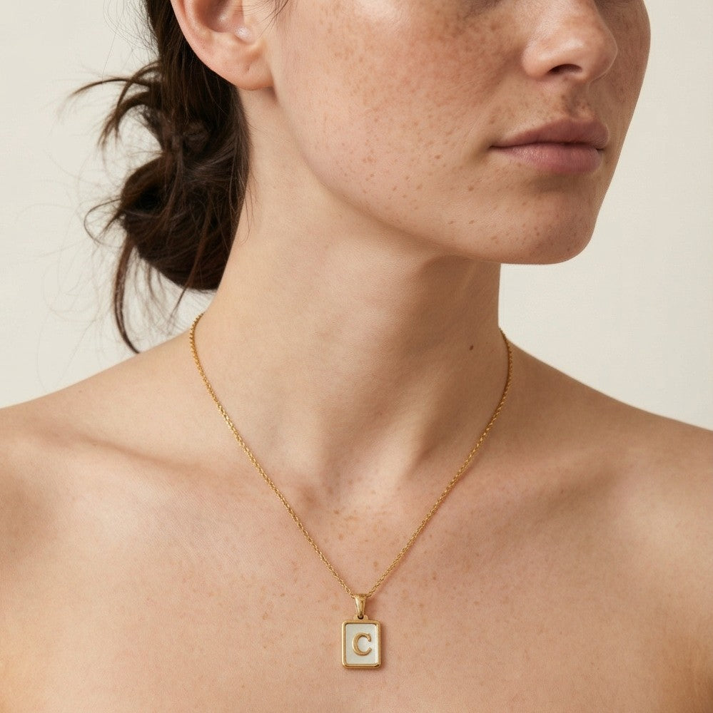 Maris Shell Letter Necklace