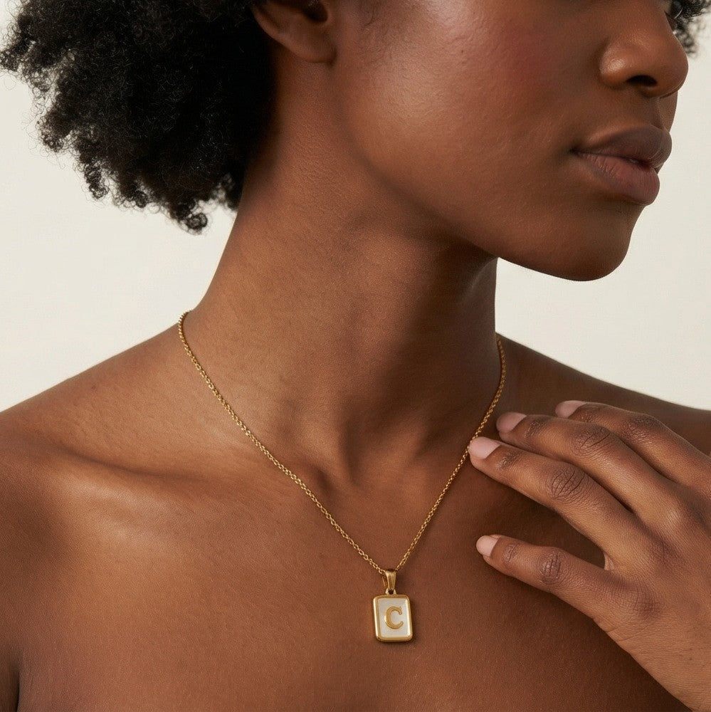 Maris Shell Letter Necklace
